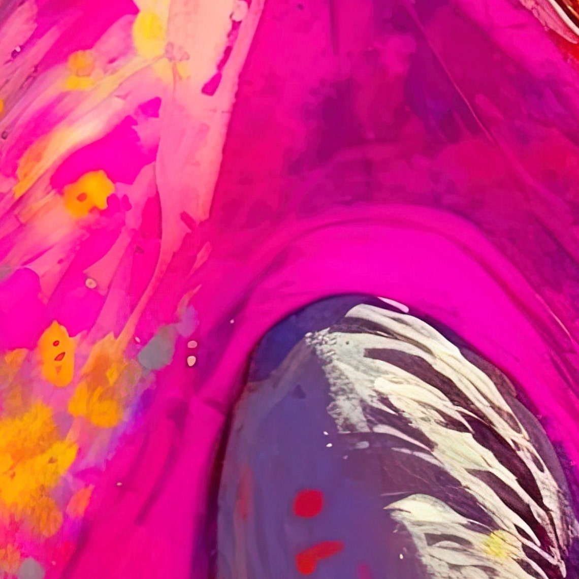 Smiling Indian Woman Dusted With Bright Holi Color Powder Poster - Image 2