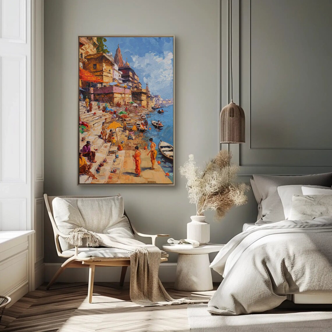 Ghats of Varanasi Art Print, Indian Landscape - Image 4