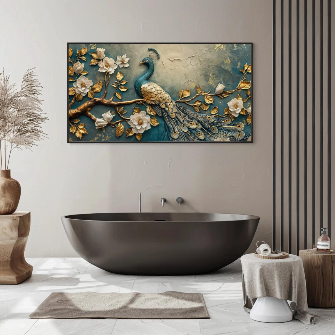 Peacock 3D Illusion Wall Art Print, Modern Decor - Image 5