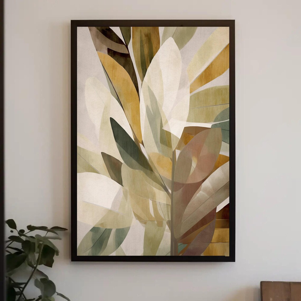 Leafs Abstract Modern Home Decor, Boho Decor