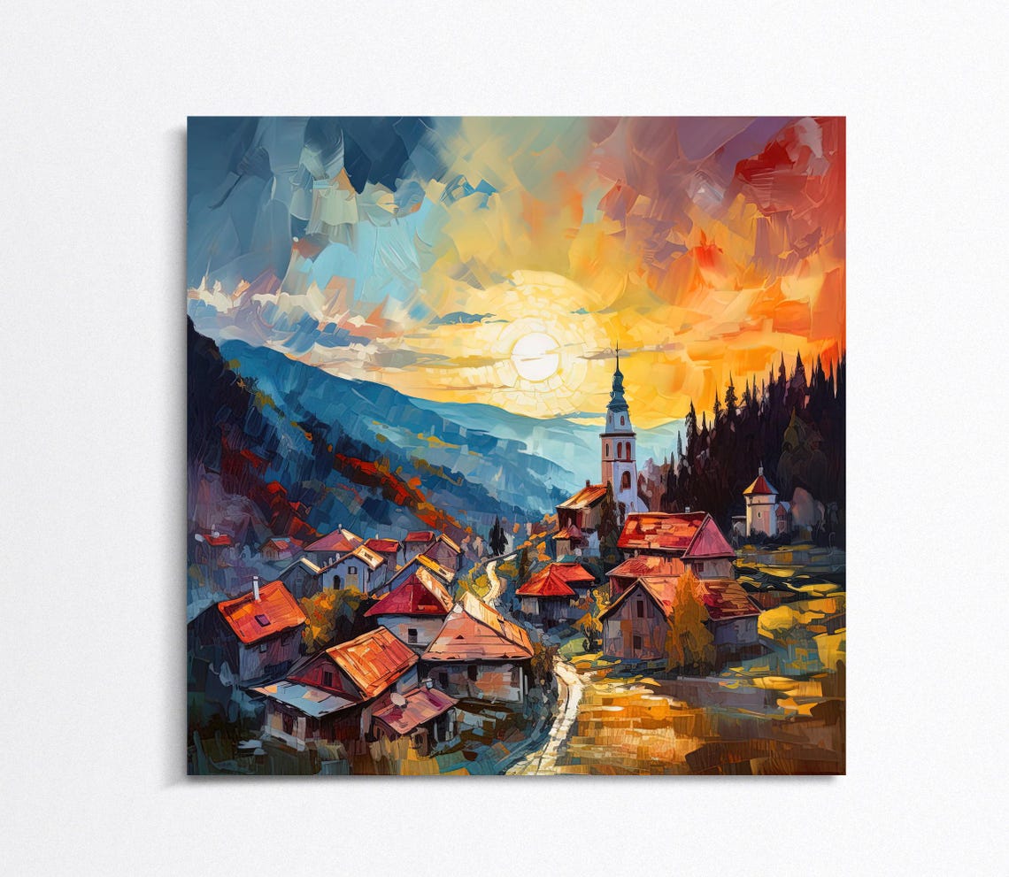 Transylvania Travel Print Romania Wall Art Transylvania Large Art Print Transylvania Painting Transylvania Poster Wall Art - Image 4