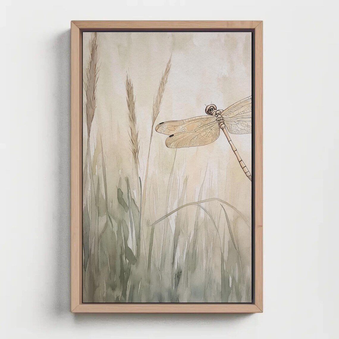 Dragonfly In The Grass Watercolor Art Print - Image 5