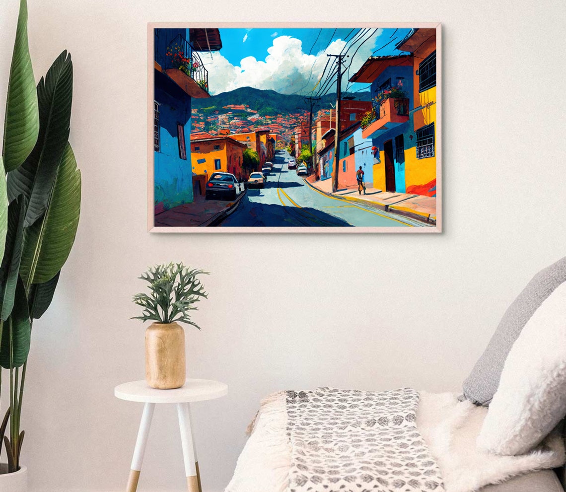Colombia Art Print Medellin Colombia Art Colombia Travel Print Large Wall Art For Colombian Home Decor Colombia Oil Painting - Image 3
