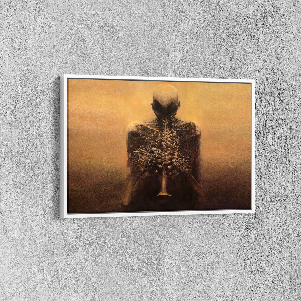 Zdzislaw Beksinski Poster Skeleton Playing The Trumpet Surreal Print Musician Skeleton Poster Trumpeter By Beksinski Surreal Paintings - Image 5