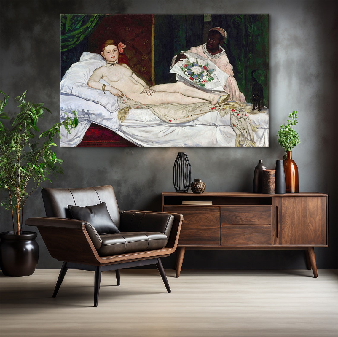 Douard Manet Olympia Reproduction Art Monet Classic Wall Art Modern Art Impressionism Painting Ready To Hang Framed Print - Image 6
