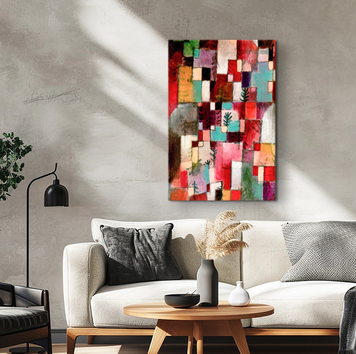 Paul Klee Red Forest 1922 Mosaic Blocks Trees Abstract Poster - Image 3