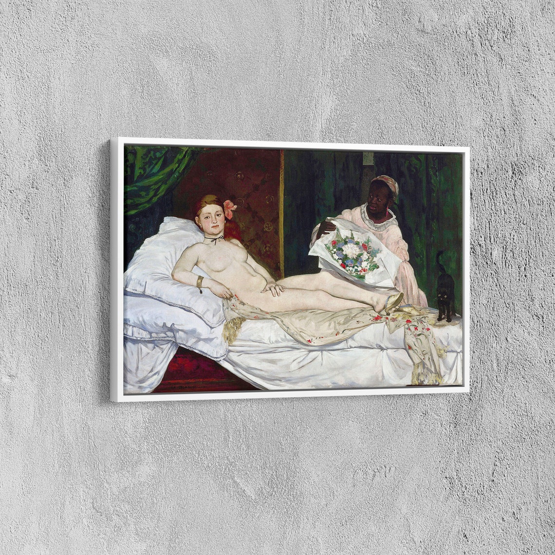 Douard Manet Olympia Reproduction Art Monet Classic Wall Art Modern Art Impressionism Painting Ready To Hang Framed Print - Image 5