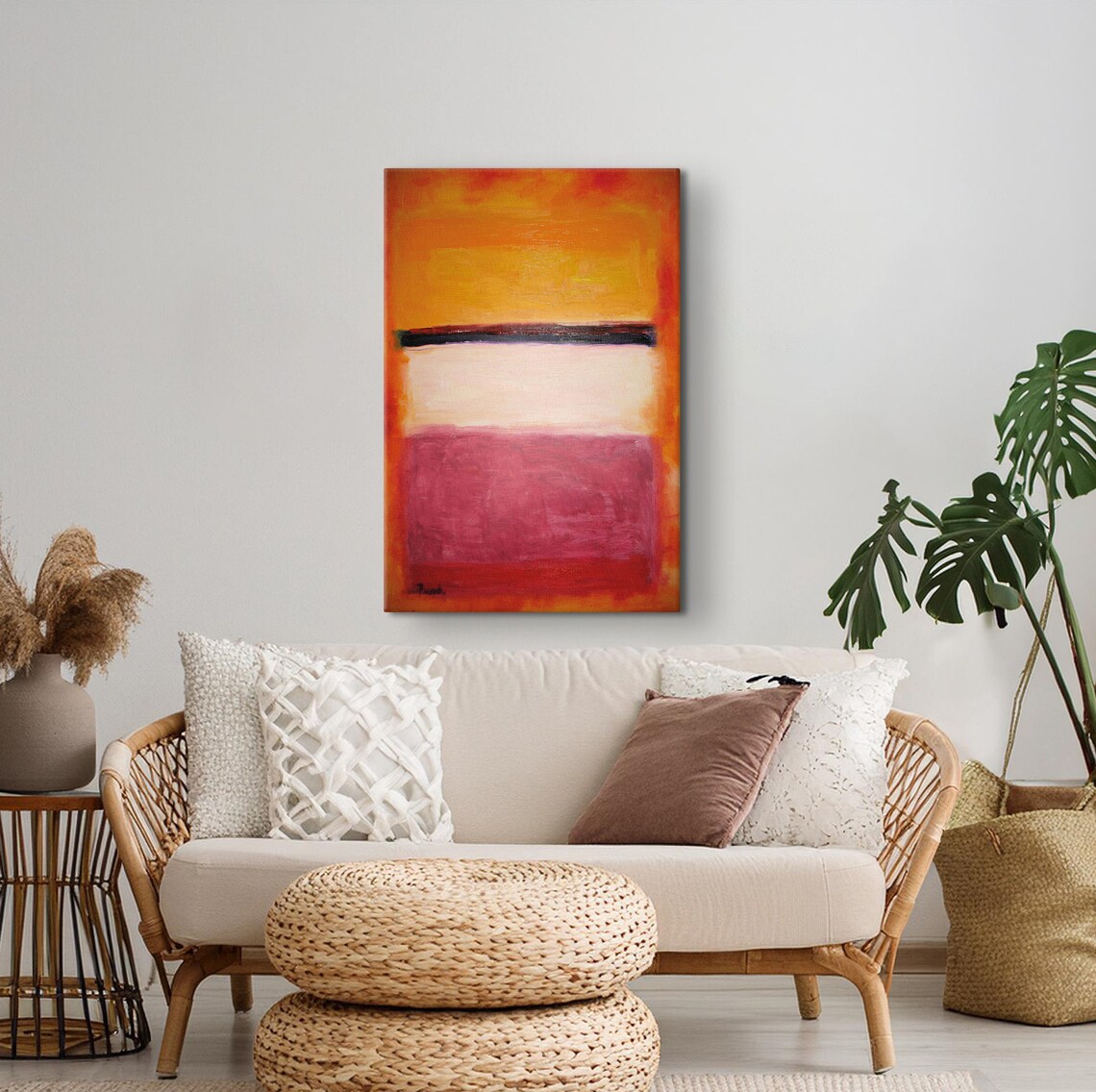 Mark Rothko Pink and Orange Expressionism Art Print - Image 2