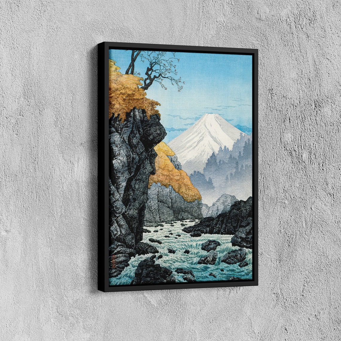 Foot Of Mount Ashitaka Vintage Poster Japanese Art Print Hiroaki Takahashi Poster Japanese Woodblock Ashitaka Poster Blue Oriental Print - Image 7