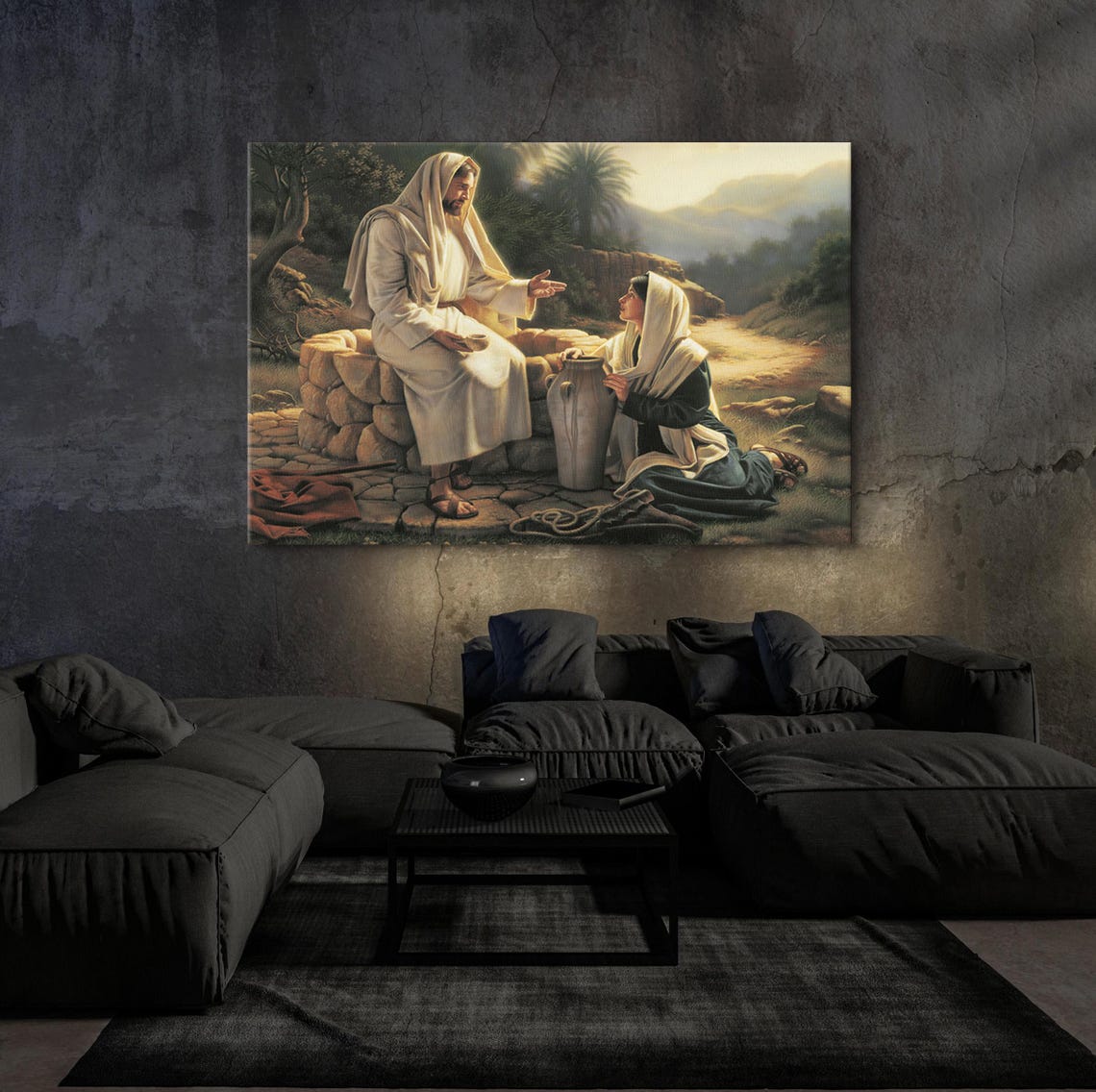 Jesus And The Samaritan Woman At The Well Christian Art Poster - Image 4