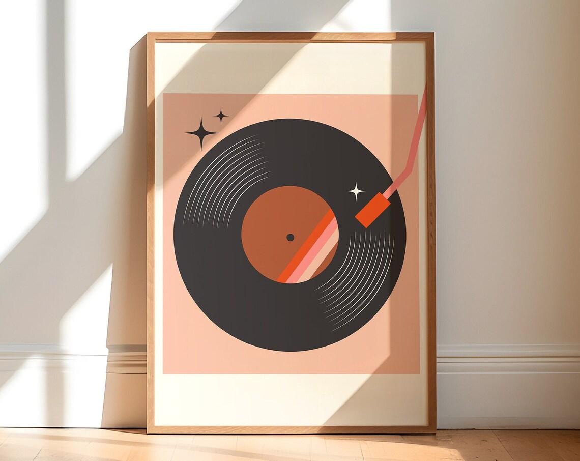 Vinyl Record Turntable Needle Drop Retro Music Room Art Poster - Image 2