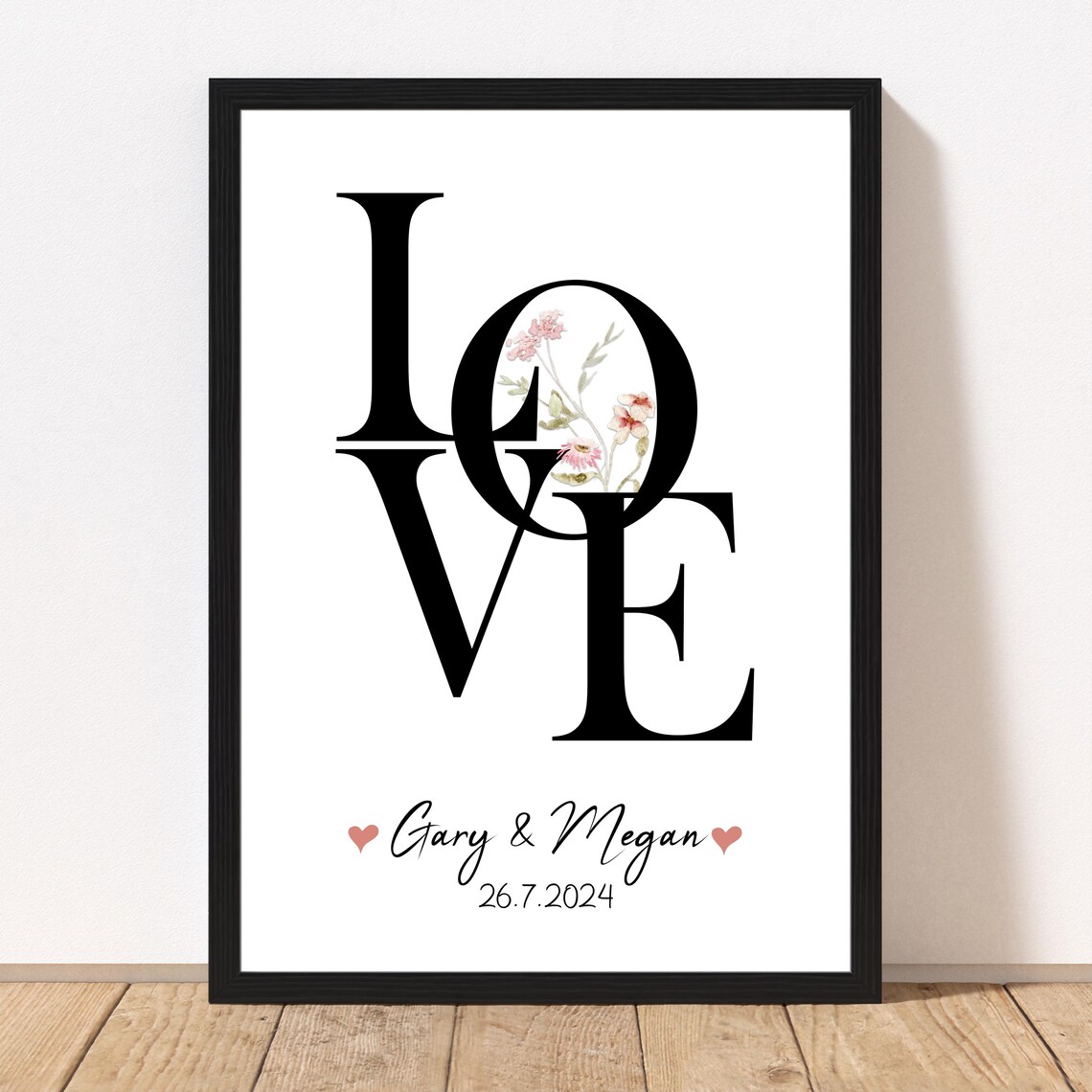 Personalised Love Print, Valentines Anniversary Gift