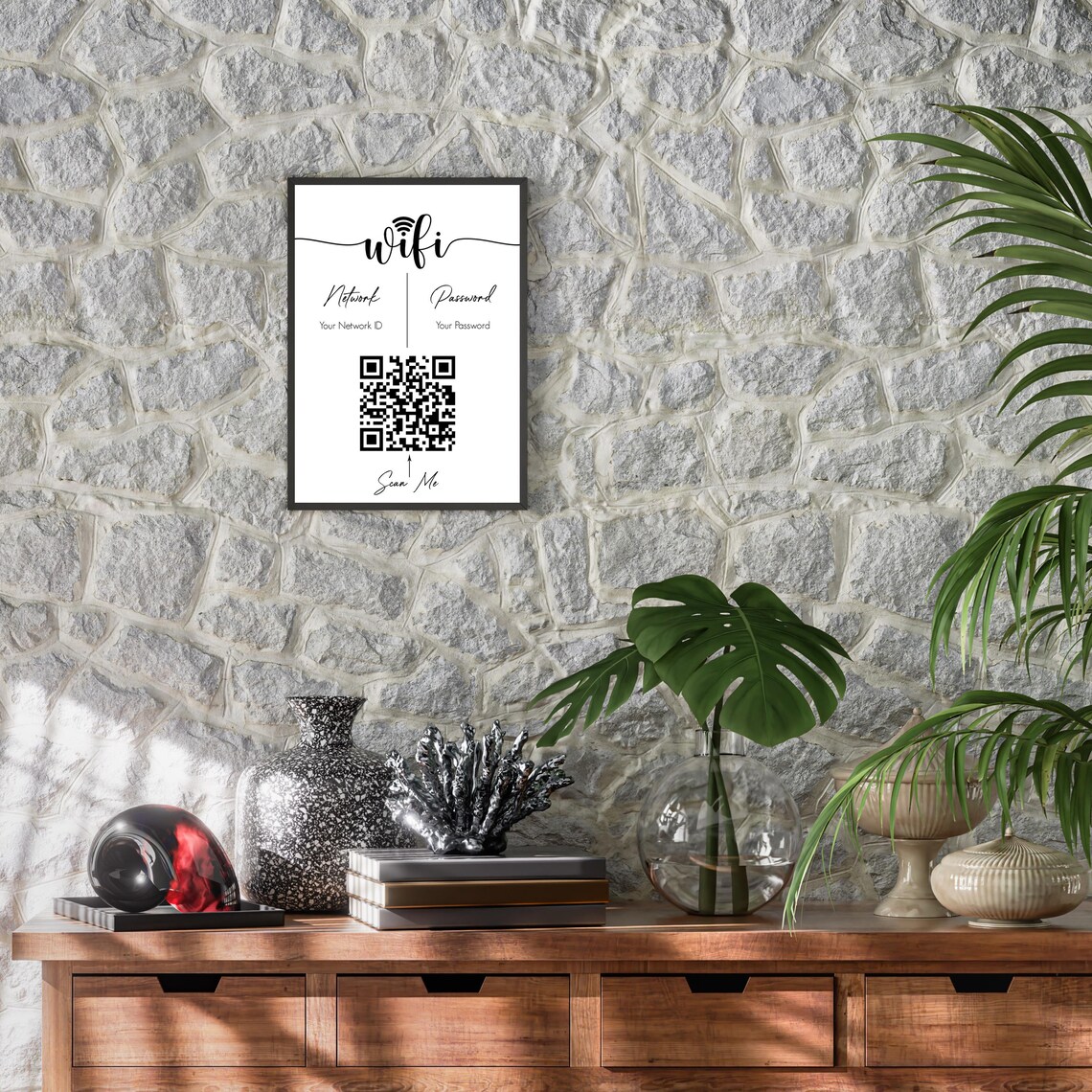 Personalised Wifi Print With QR Code, Art Print - Image 2