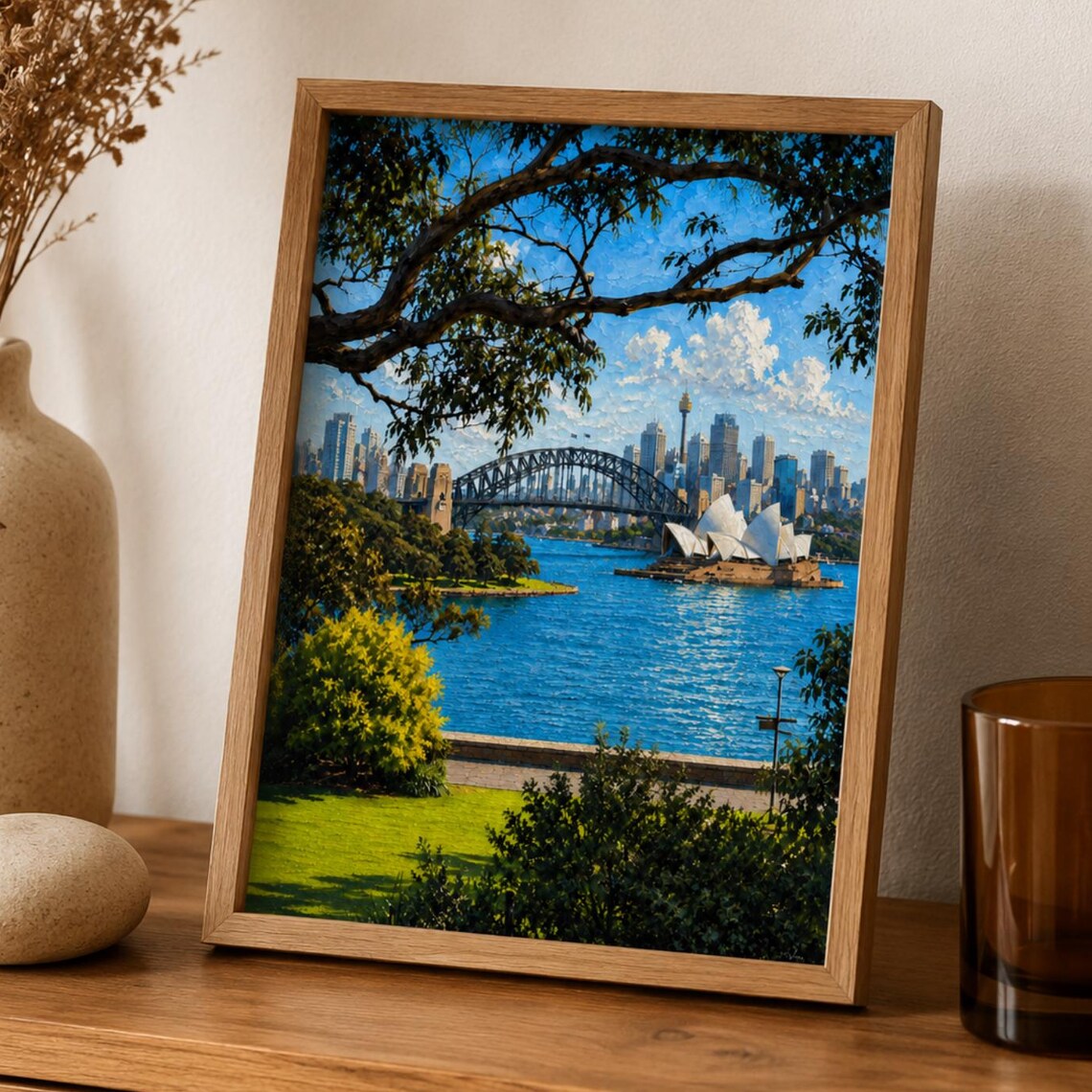 Sydney Travel Poster, Opera House and Harbour Bridge