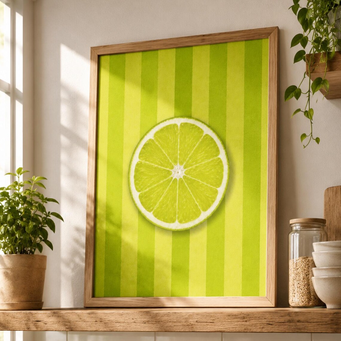 Lime Slice Poster Print, Citrus Kitchen Decor