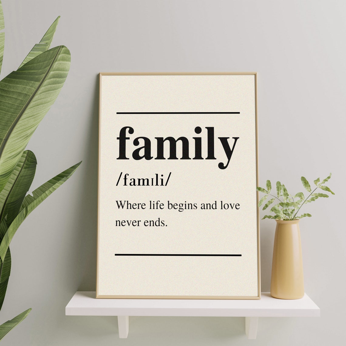 Family Where Life Begins And Love Never Ends Family Noun Quote Wall Art Family Quote Poster Home Wall Decor - Image 2