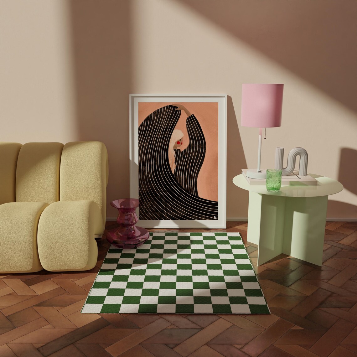 Woman With Black Dress Minimal Portrait Art Print - Image 3
