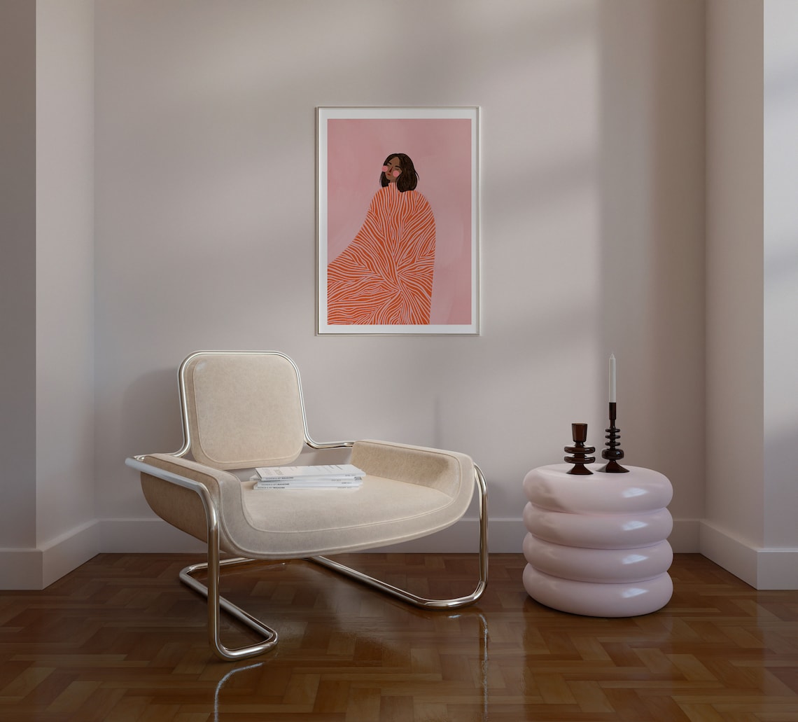 The Woman With Swirls, Minimal Portrait Art Print - Image 4