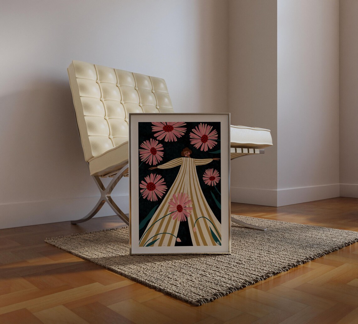 Rise Up Floral Art Print, Living Room Decor - Image 2