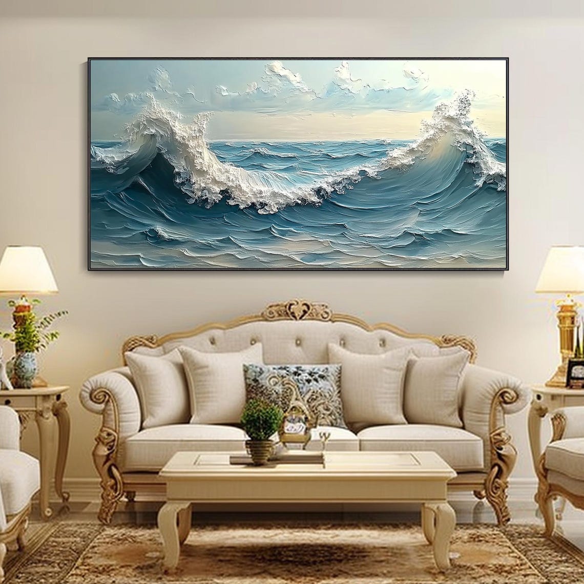 Crashing Ocean Waves With White Sea Foam Textured Seascape Poster - Image 4