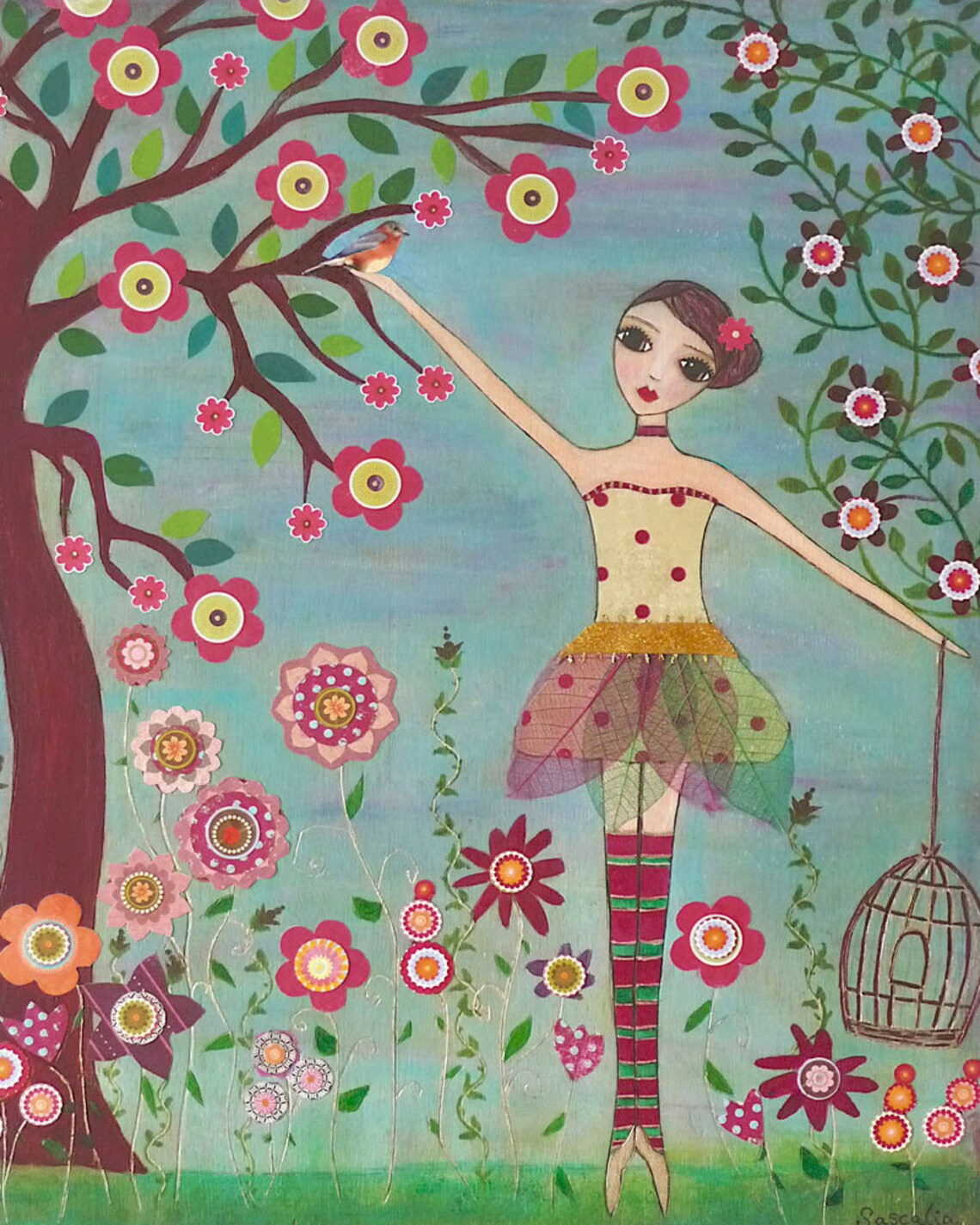 Ballerina Art Print Ballerina Painting Ballet Dancer Art Ballet Dancer Art Print Girl Nursery Decor Children Decor Nursery Art