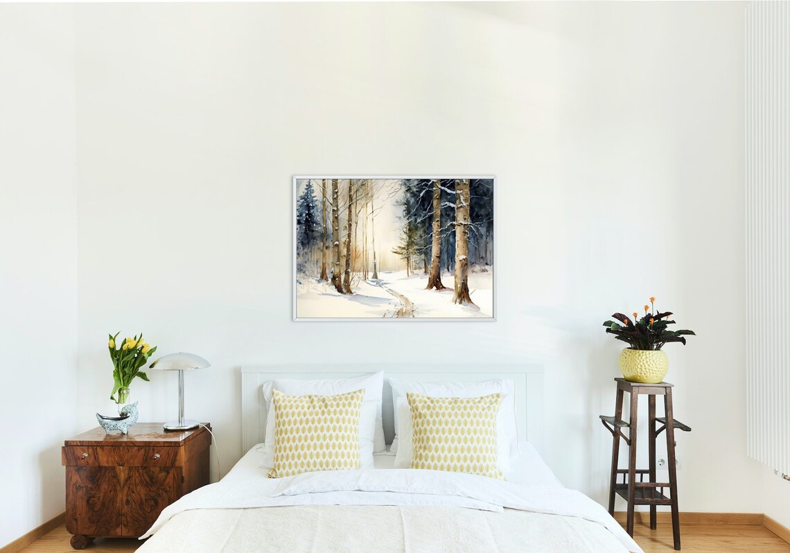 Winter Trees Art Print, Winter Landscape - Image 3