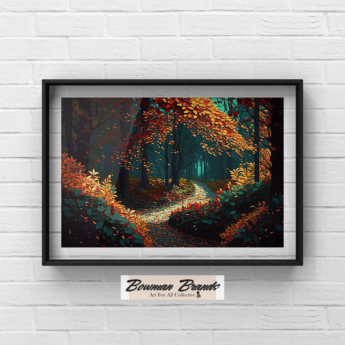 Autumn Forest Flat Design, Fall Wall Art - Image 2