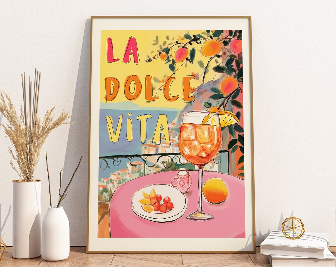 La Dolce Vita Amalfi Coast Travel Poster