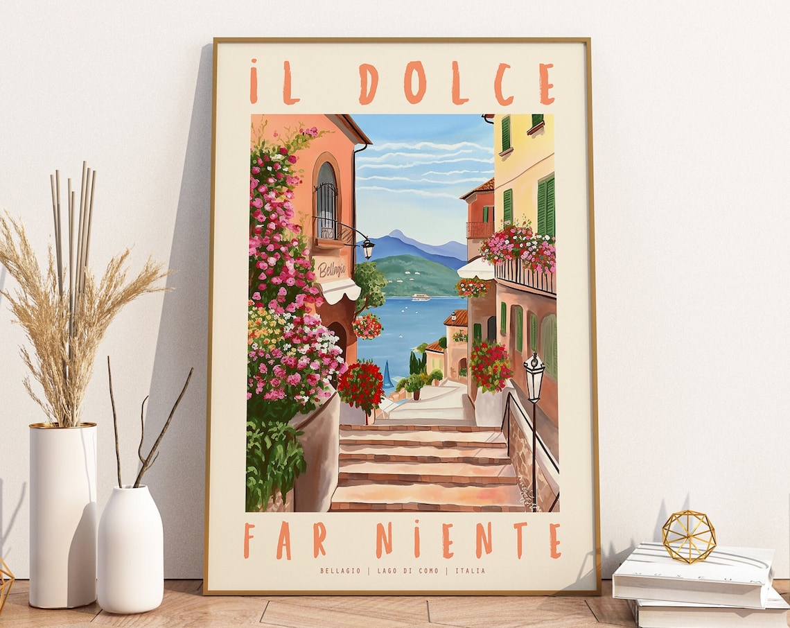 Il Dolce Far Niente Bellagio Italy Travel Poster
