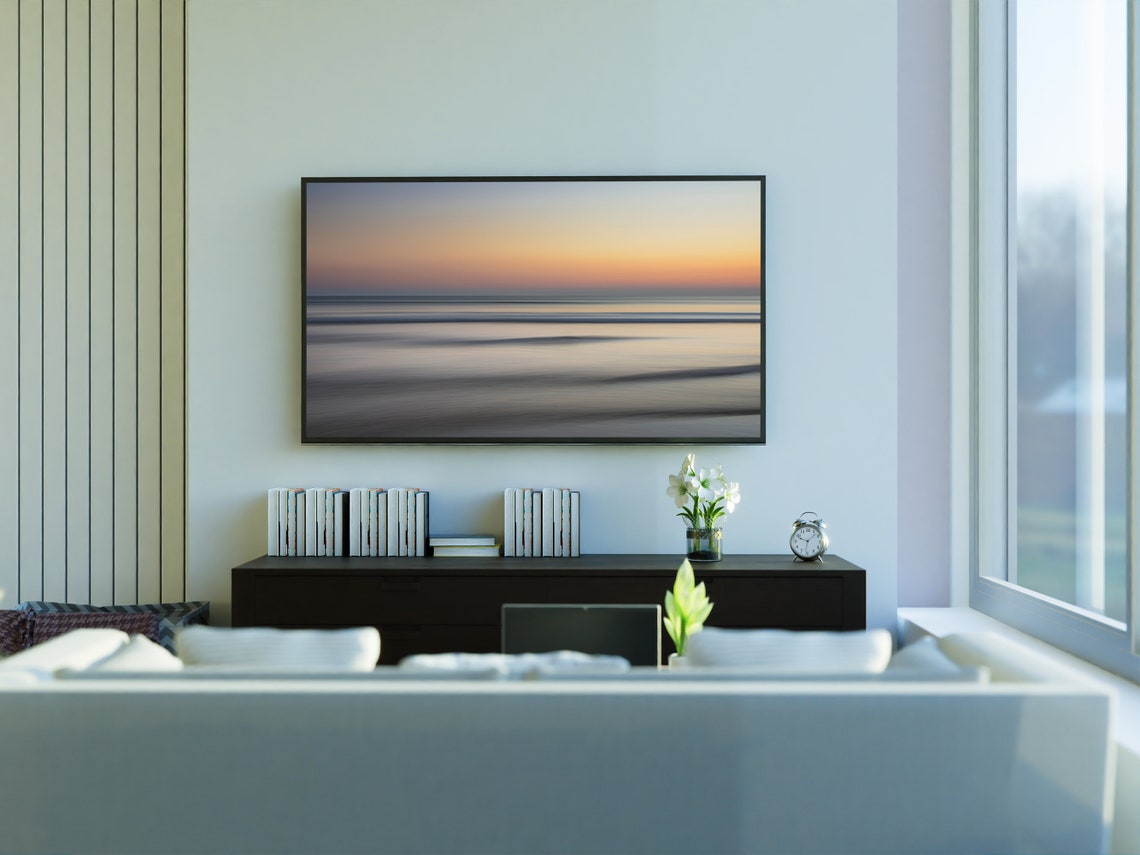 Dreamy Long Exposure Ocean Sunset Pastel Waves Abstract Sea Print - Image 3