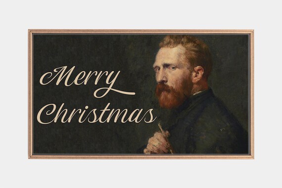 Frame Tv Art Merry Christmas Van Gogh Portrait Christmas Tv Art Vintage Painting Instant