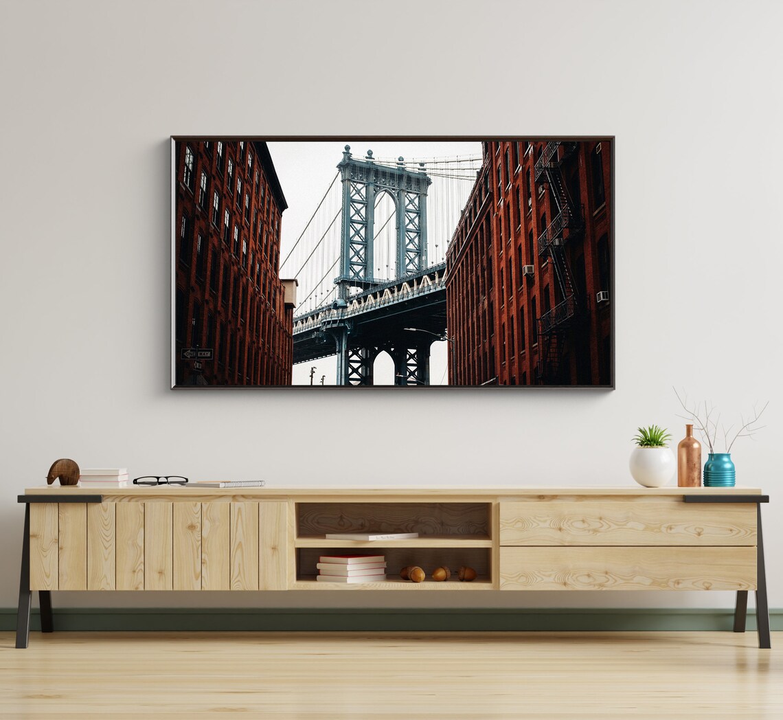 Brooklyn Bridge Travel Poster, Frame TV Art