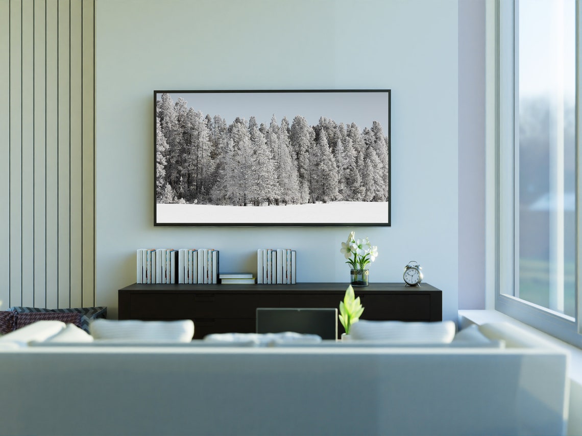 Frost Covered Winter Forest White Trees Snowy Landscape Photo Poster - Image 3