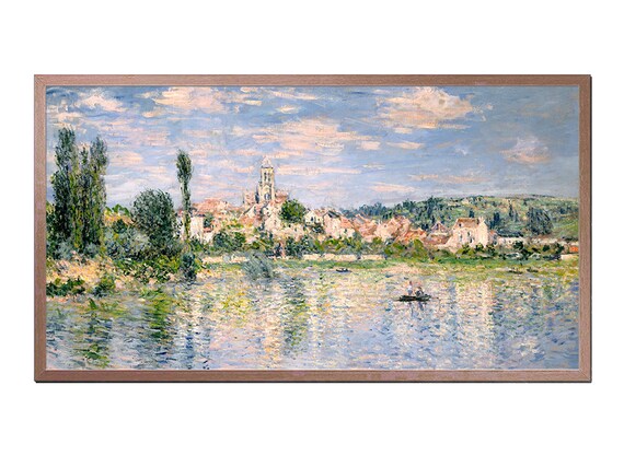 Monet Vetheuil In Summer Seine Village Church Tower Impressionist Poster