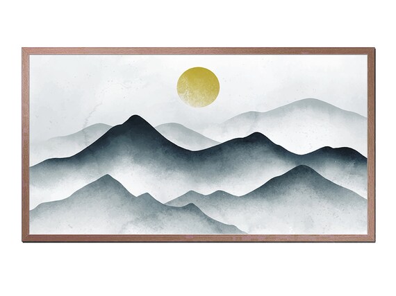 Frame Tv Art Foggy Mountains Frame Tv Art 4k Tv Art For Frame Instant