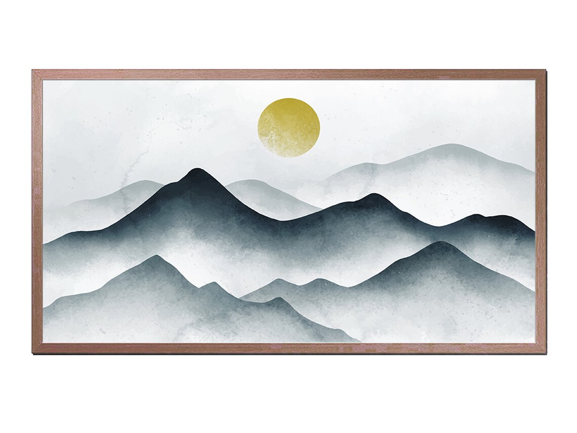 Frame Tv Art Foggy Mountains Frame Tv Art 4k Tv Art For Frame Instant