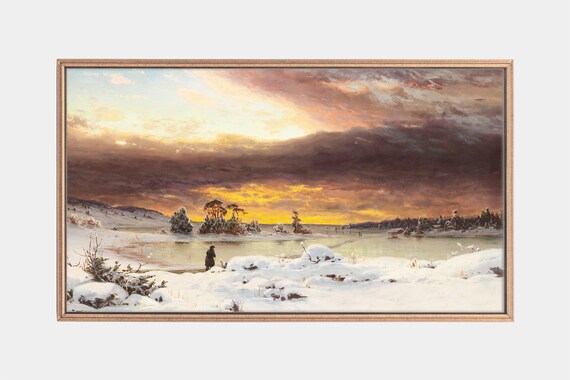 Winter Landscape Vintage Art Print