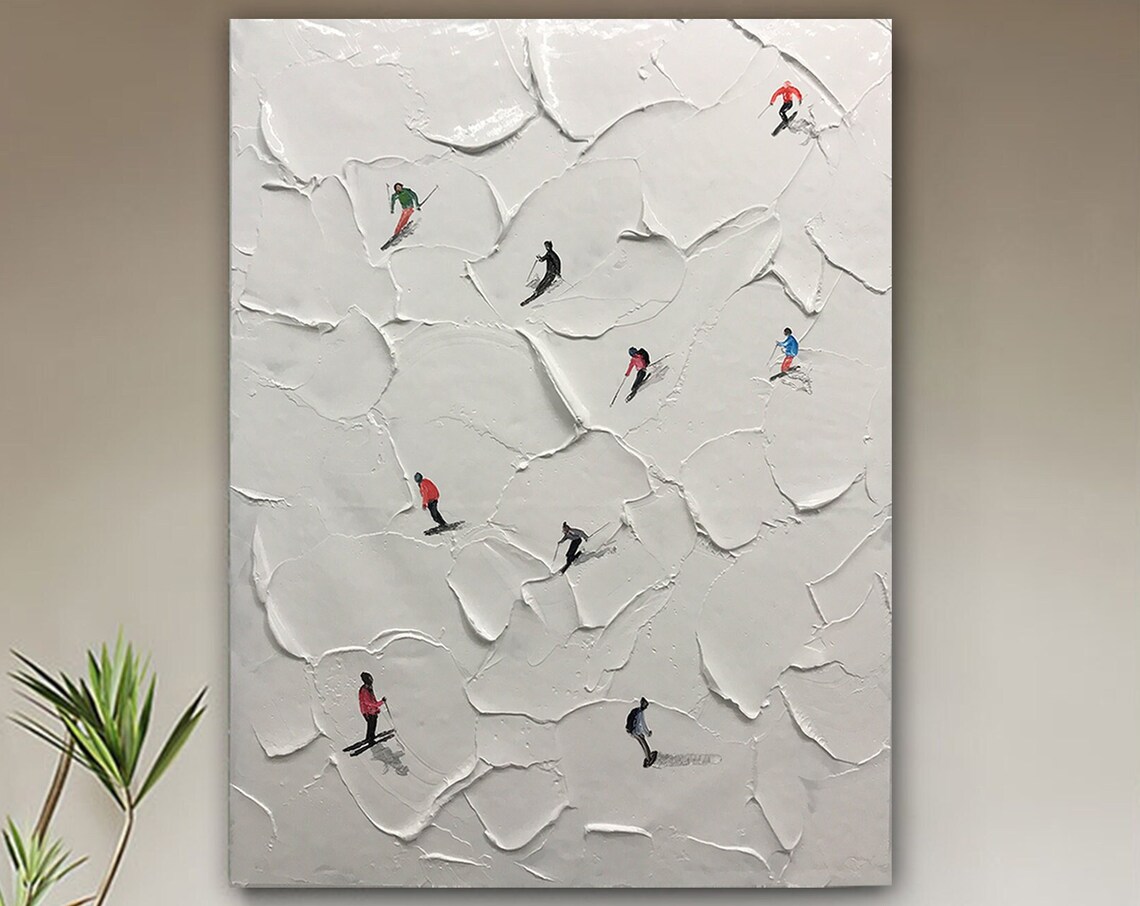 Ski Sport Painting, Personalized Mountain Art Print