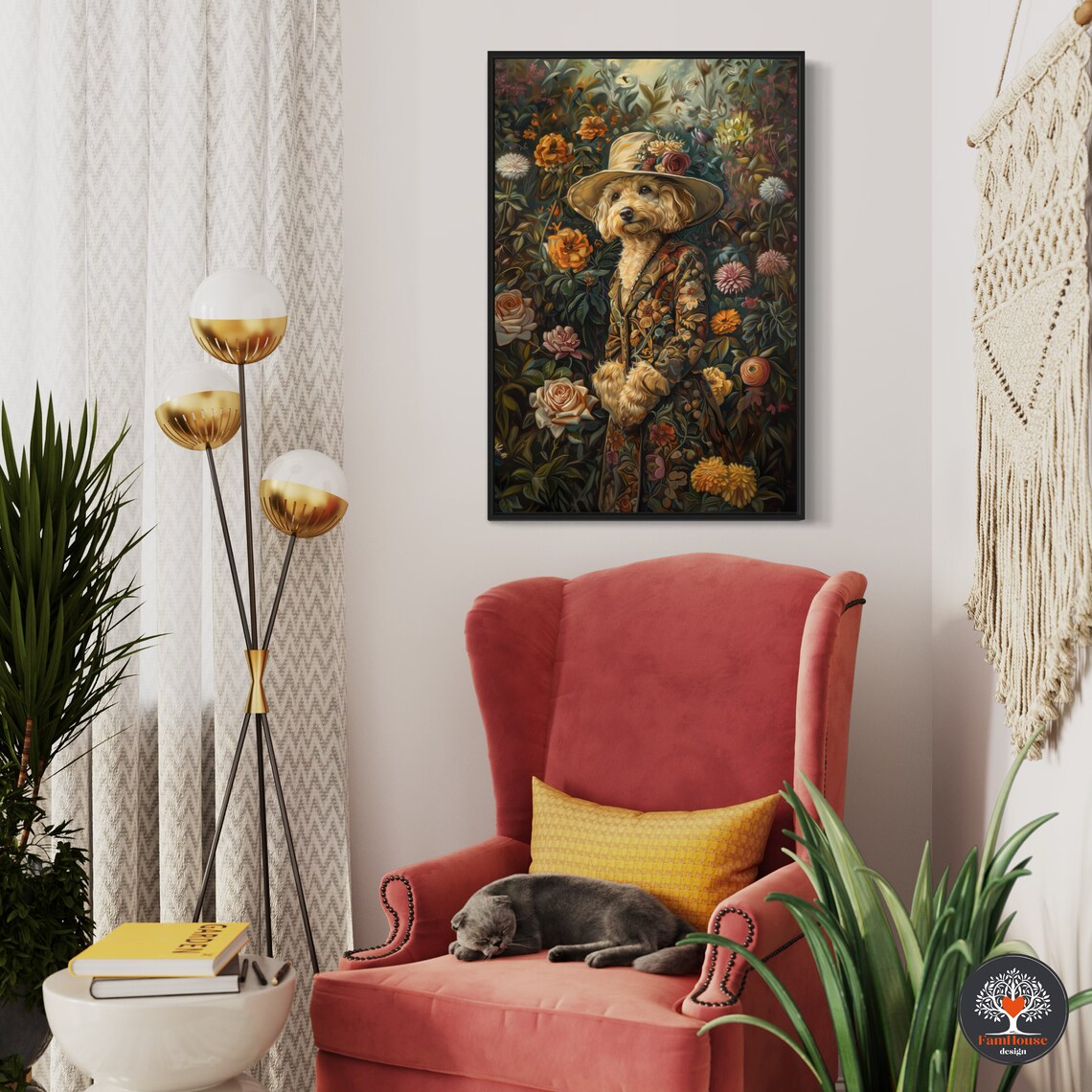 Goldendoodles Renaissance Pet Portrait, Vintage Print - Image 5