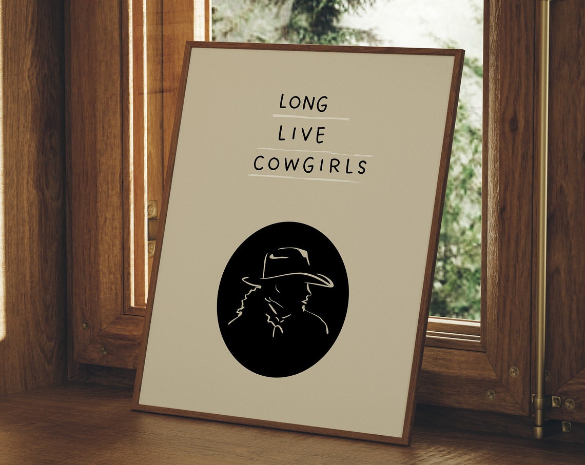 Trendy Cowgirl Print Minimalist Western Wall Art Retro Cowgirl Poster Cute Western Art Wild West Home Decor 1 Print - Image 4