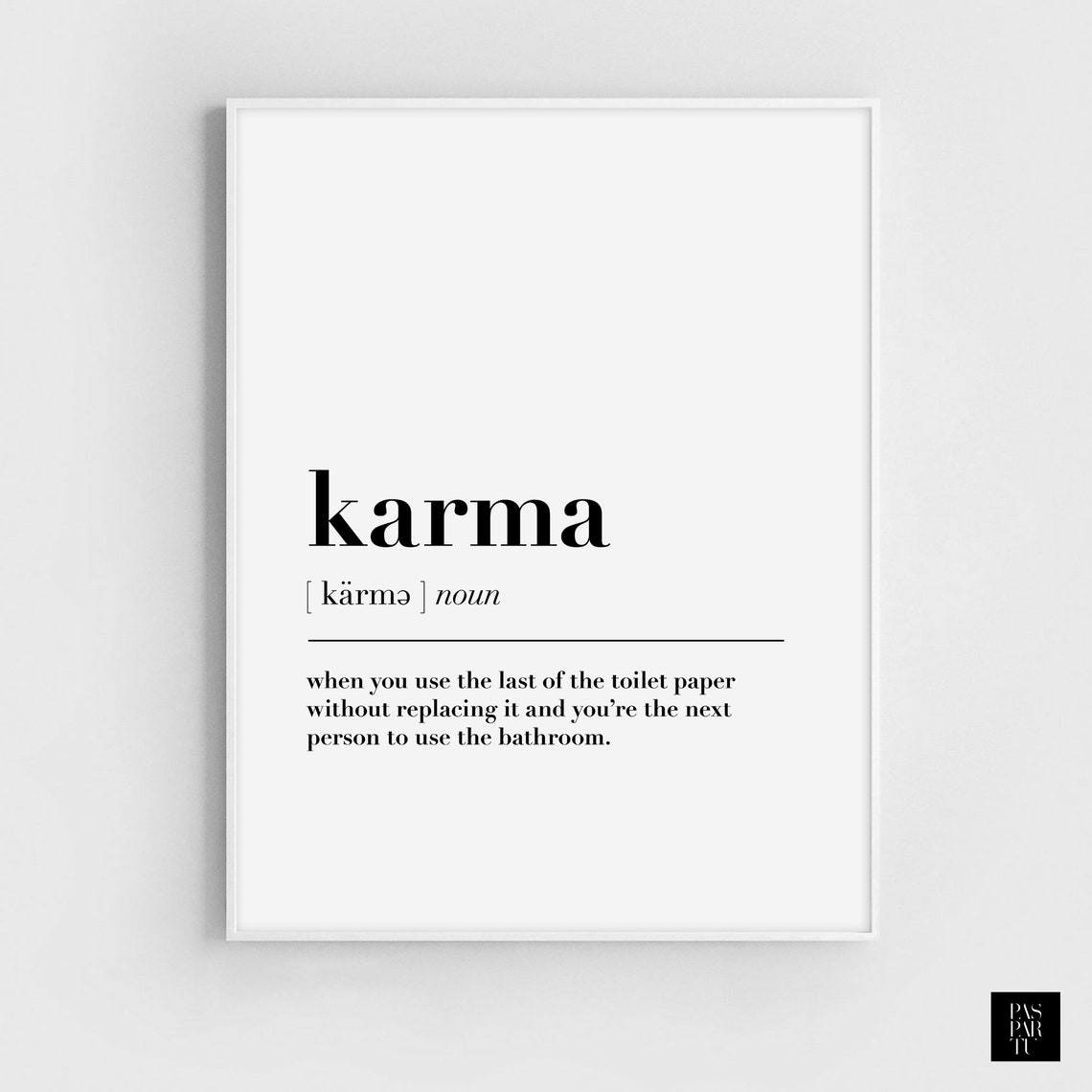 Karma Definition Bathroom Quote Typography Art Print - Image 2