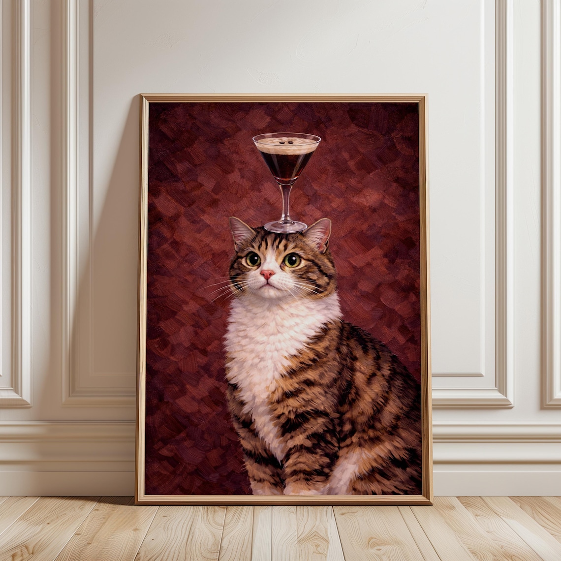 Funny Cat Cocktail Poster, Quirky Animal Bar Decor