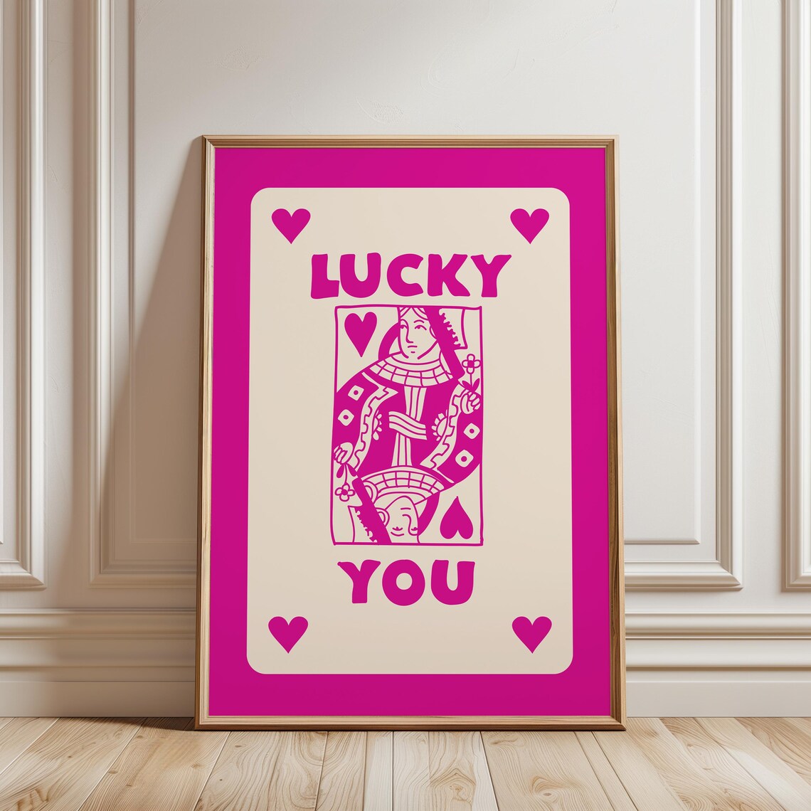 Lucky You Pink Poster Print