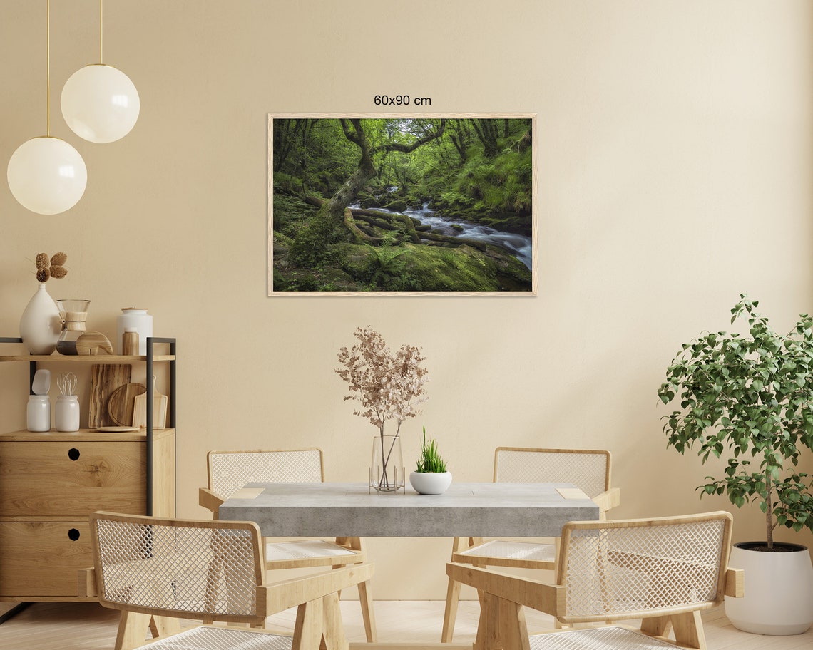 Cornwall Forest Stream Mossy Rocks Flowing Water England Poster - Image 2