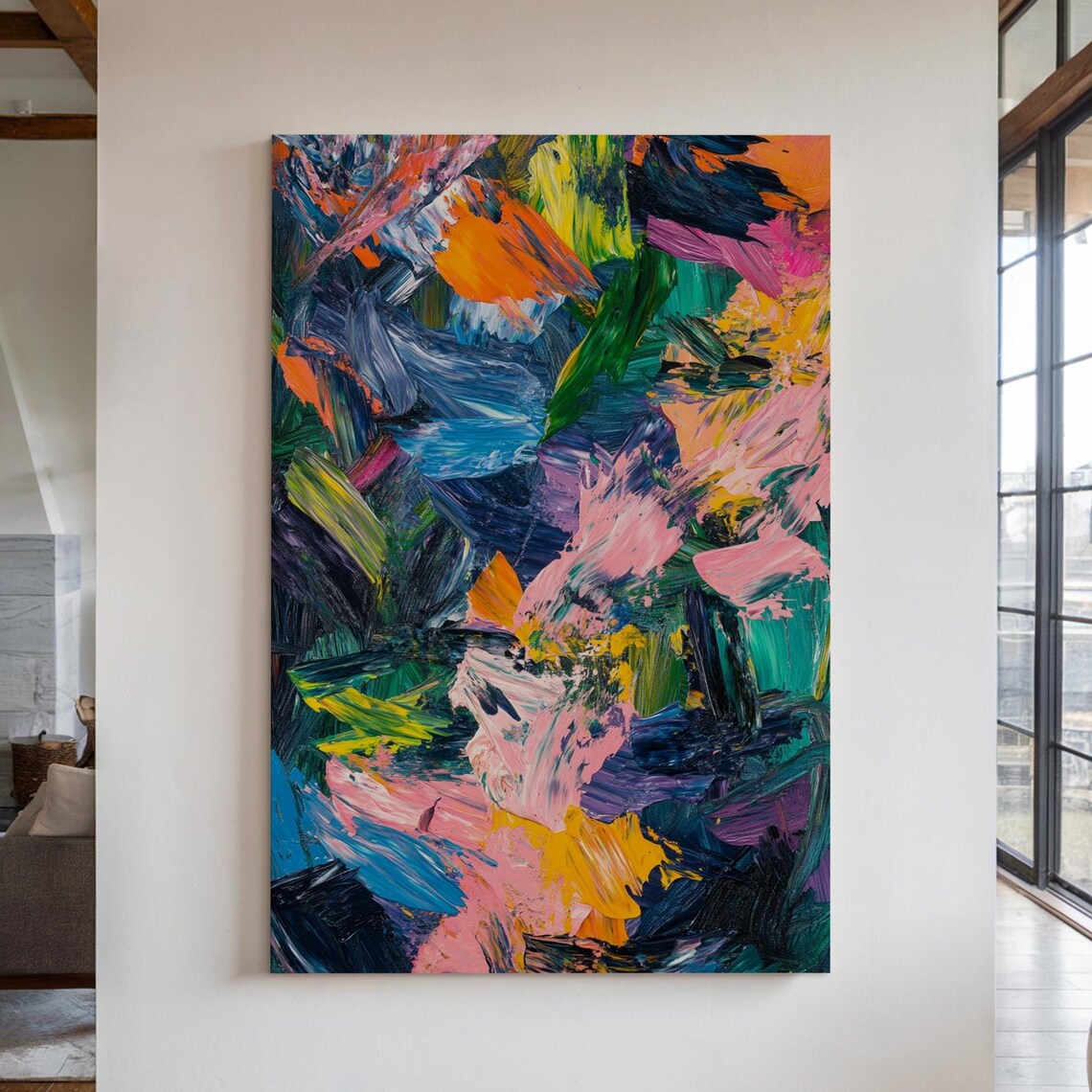 Vivid Abstract Expressionism, Modern Wall Art Print