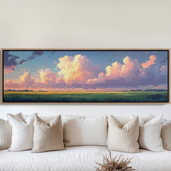 Serene Sunset Cloudscape Wall Art Majestic Fields And Skies In Vibrant Pastel Colors Perfect Home Decor For Living Room Or Bedroom