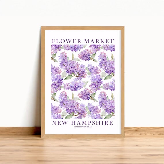 New Hampshire Lilac State Flower Poster Print