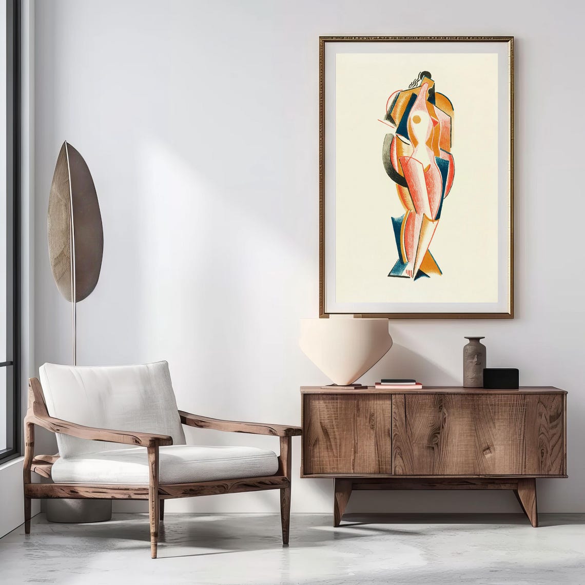 Colorful Cubist Female Figure Study Modernist Abstract Art Poster - Image 5