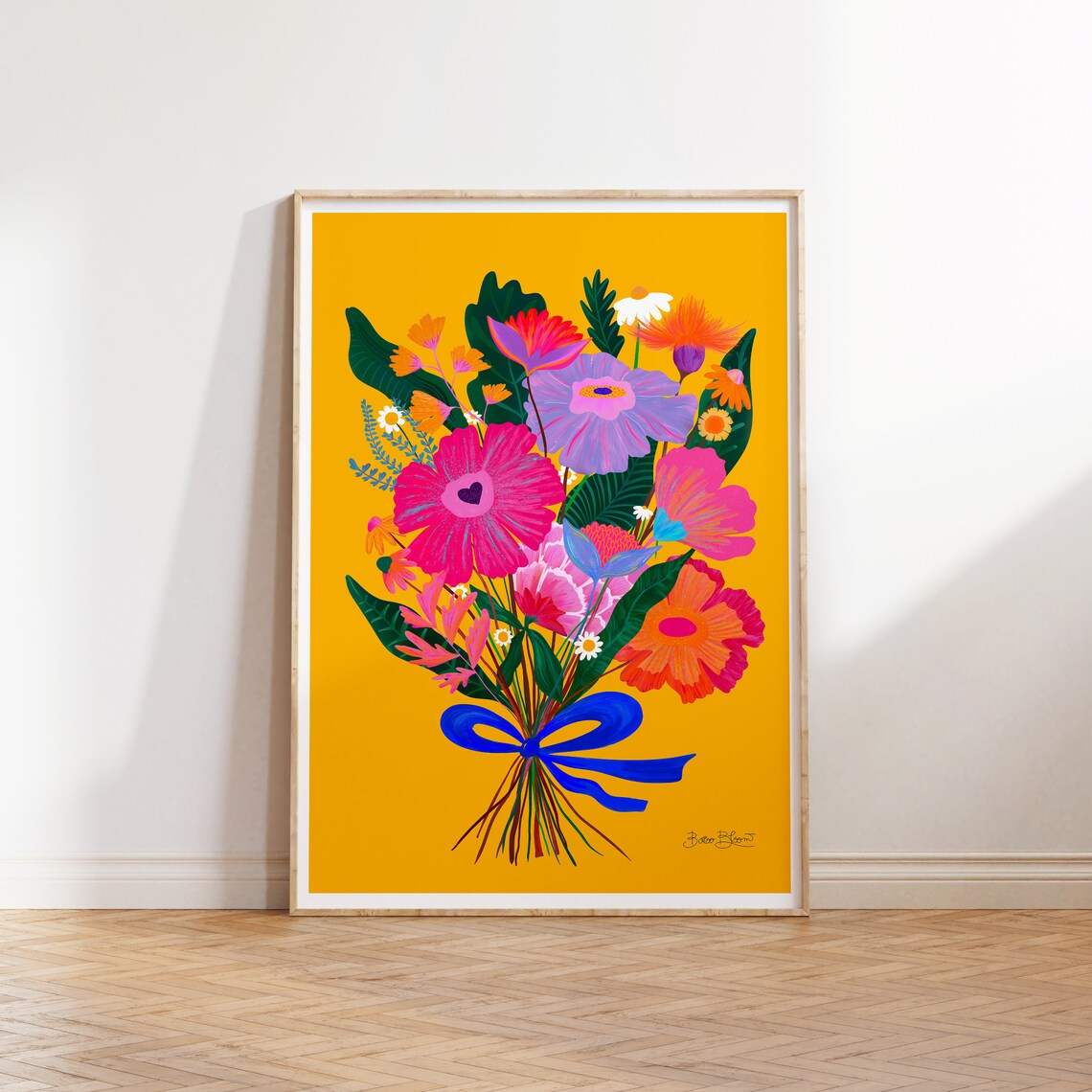 Eclectic Floral Art Print, Maximalist Pink Bouquet - Image 8