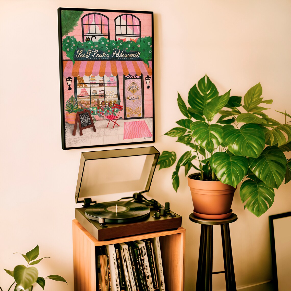 Pink Bakery Poster, Vintage Coffee Cafe Wall Art - Image 2